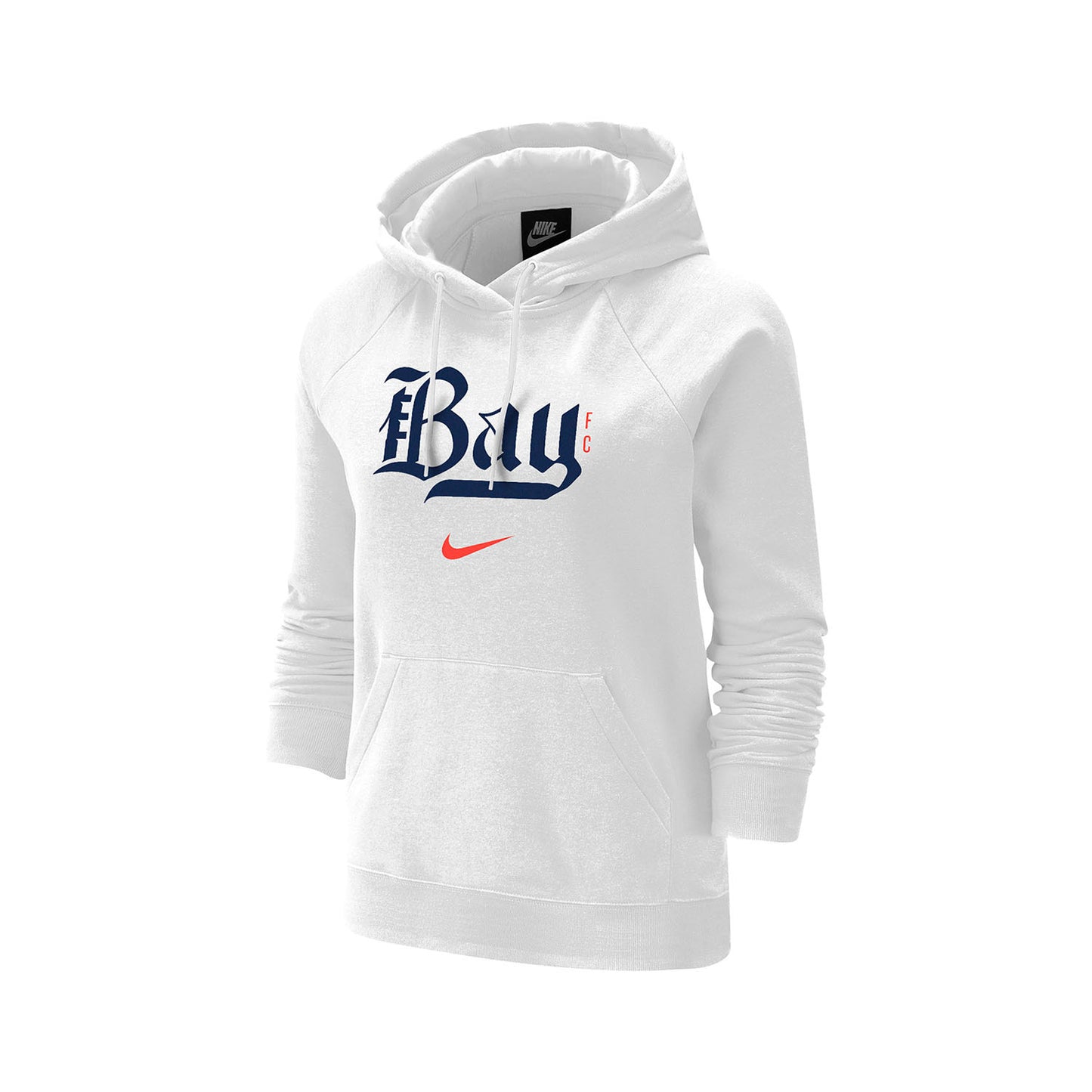 Women's Nike Bay FC Varsity Fleece White Hoodie - Front View