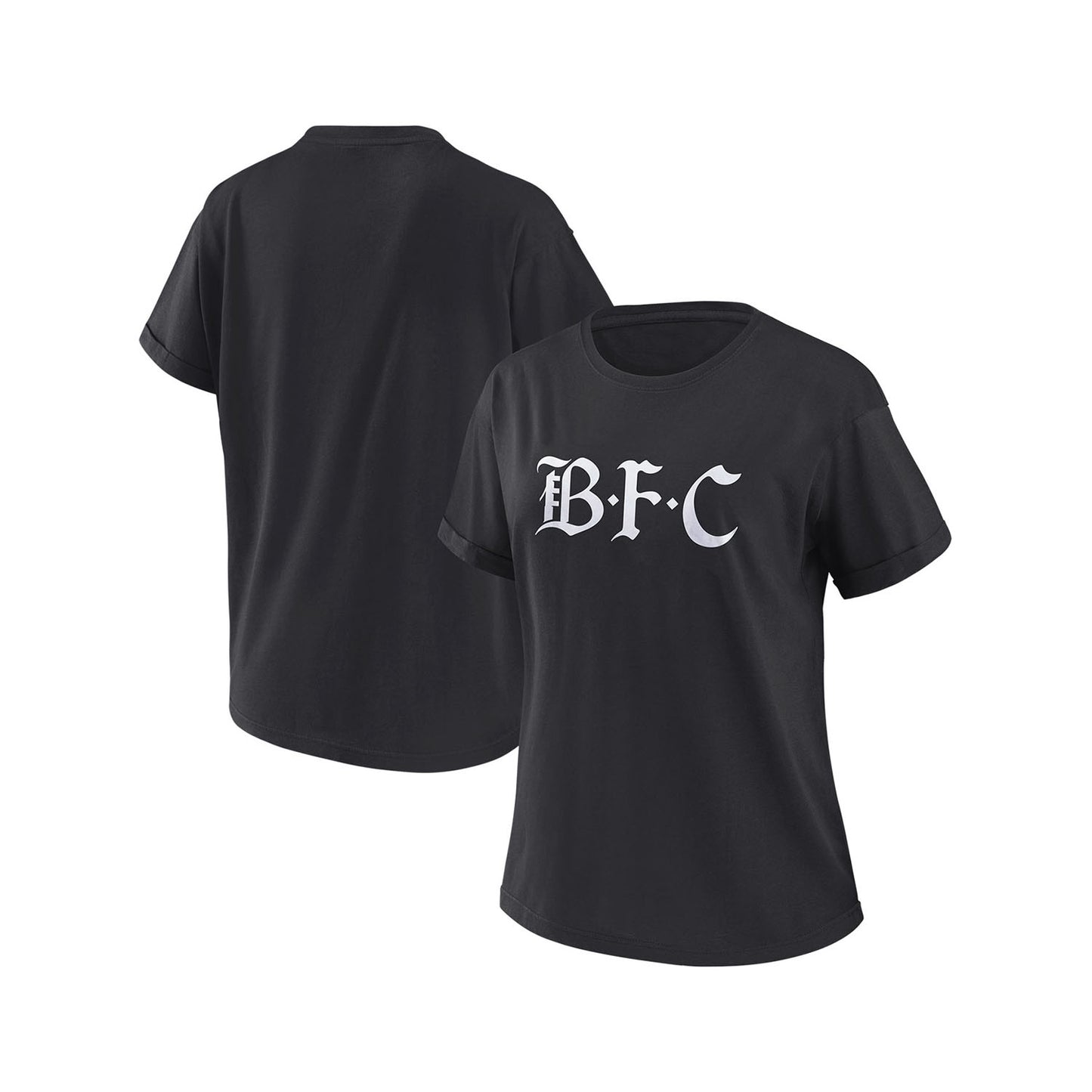 Women's WEAR Bay FC Black Boyfriend Tee - Dual Side View