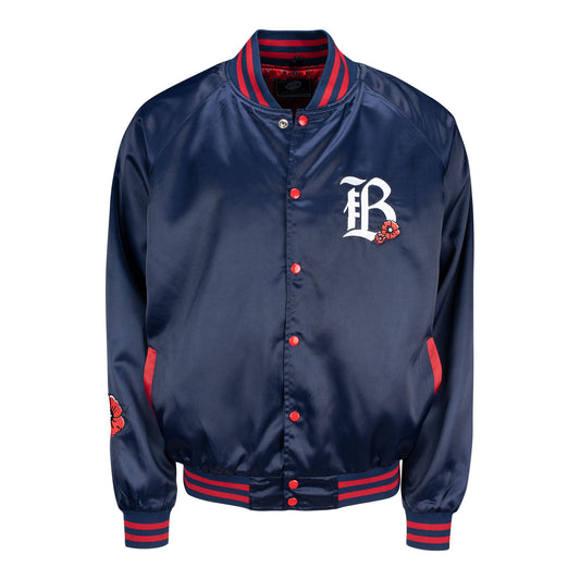 Unisex Bay FC Navy Satin Poppy Jacket view 1