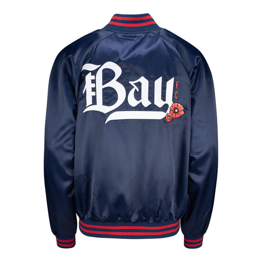 Unisex Bay FC Navy Satin Poppy Jacket view 2