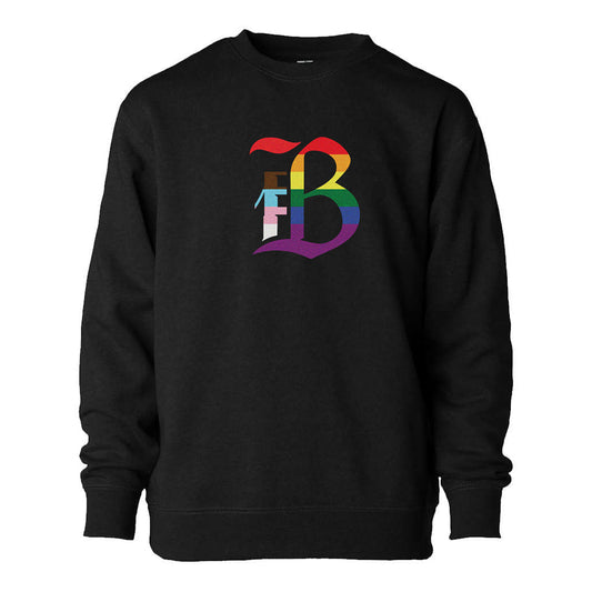 Unisex Bay FC Pride Logo Black Crewneck view 1
