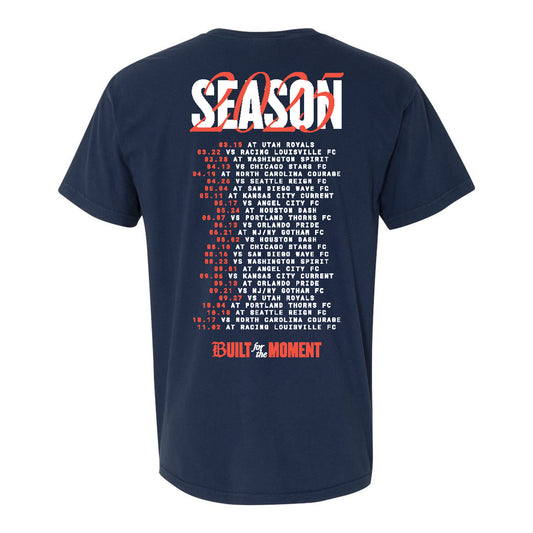 Unisex Bay FC Navy Schedule Tee view 2