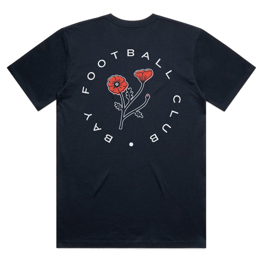 Unisex Bay FC 2025 Poppy Collection Navy T-Shirt view 2