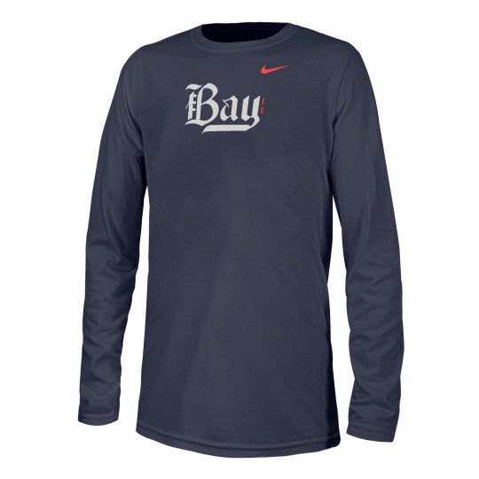 Youth Bay FC Dri-Fit Navy L/S Tee - Front View