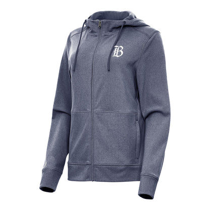 Women's Bay FC Antigua Navy Heather Seeker Full Zip Hooded Jacket
