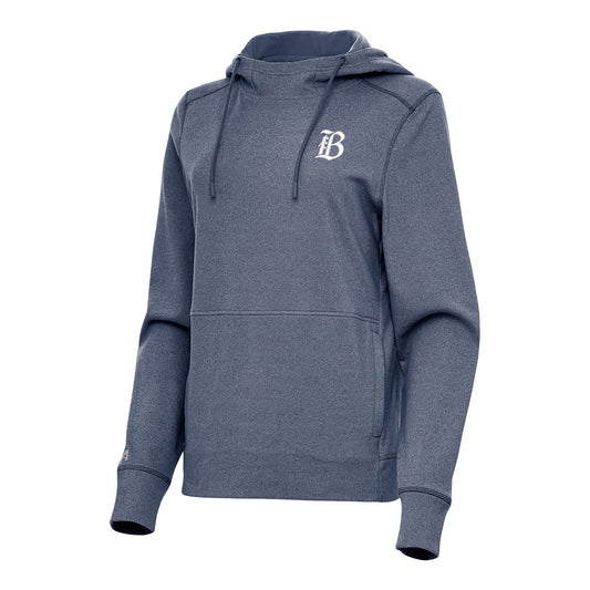 Women's Bay FC Antigua Navy Heather Justice Hooded Pullover view 1