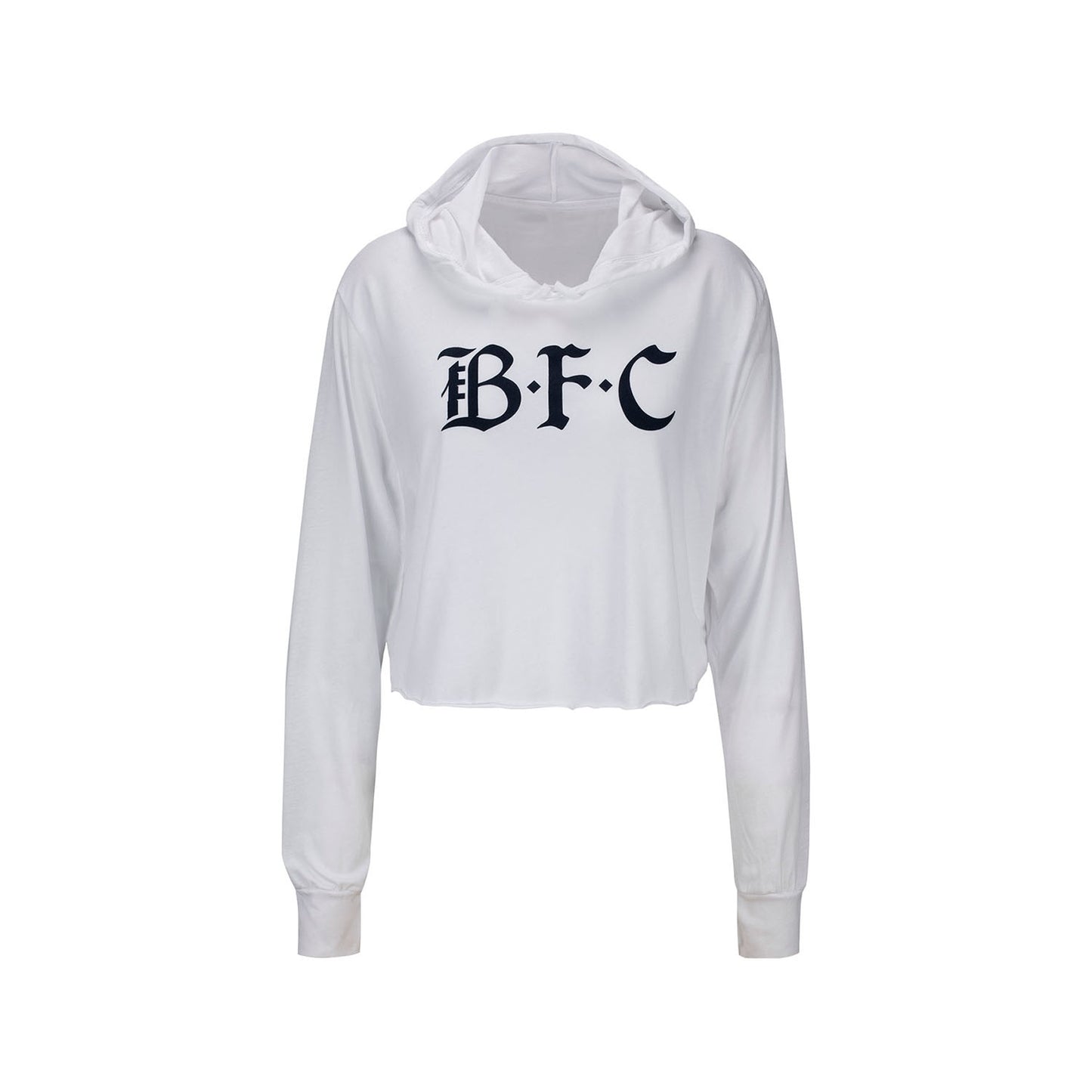 Women's Bay FC Cropped White Hoodie - Front View