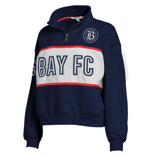 Women's WEAR Bay FC Navy 1/4 Zip - Front View