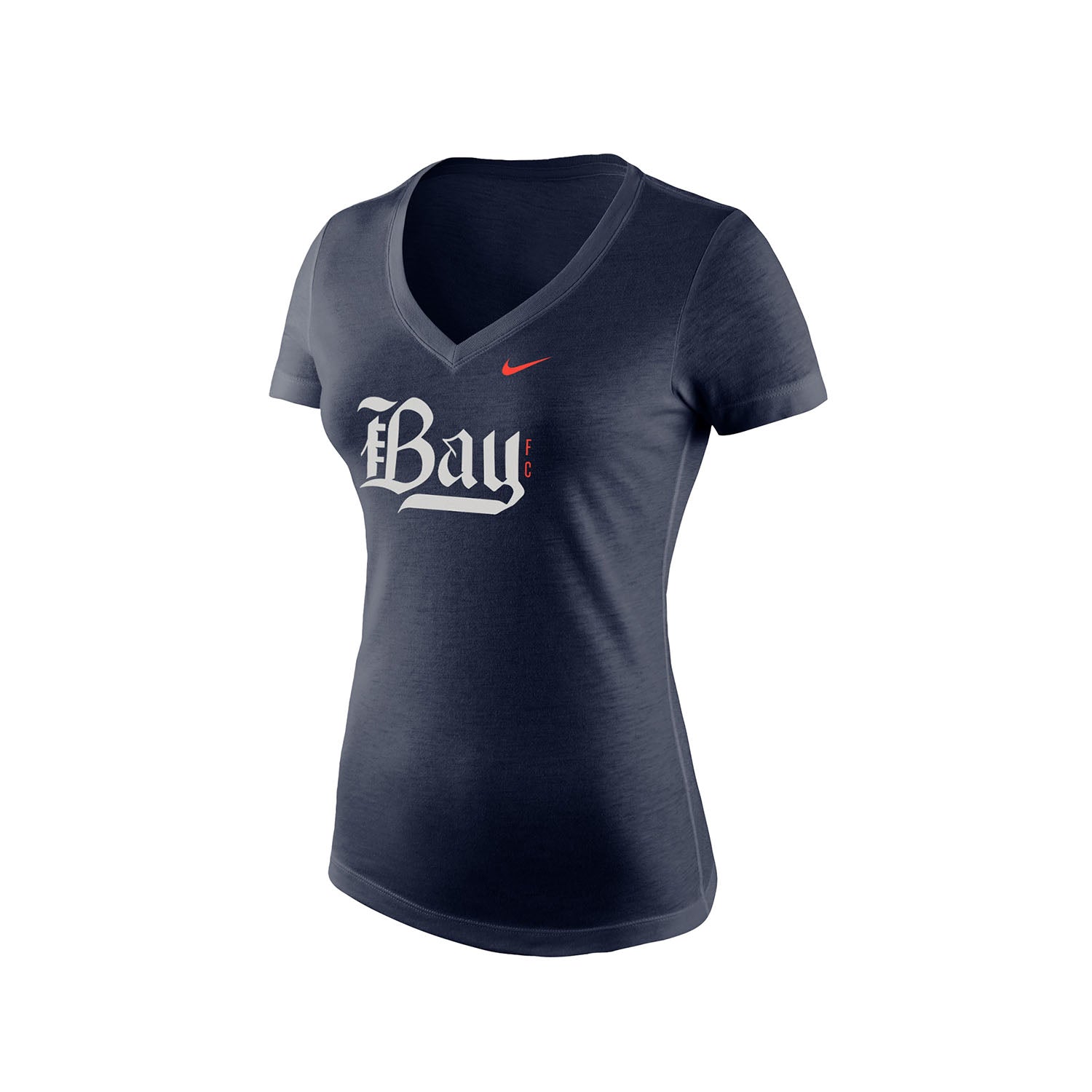 Women's Nike Bay FC Tri-Blend Navy Tee - Front View