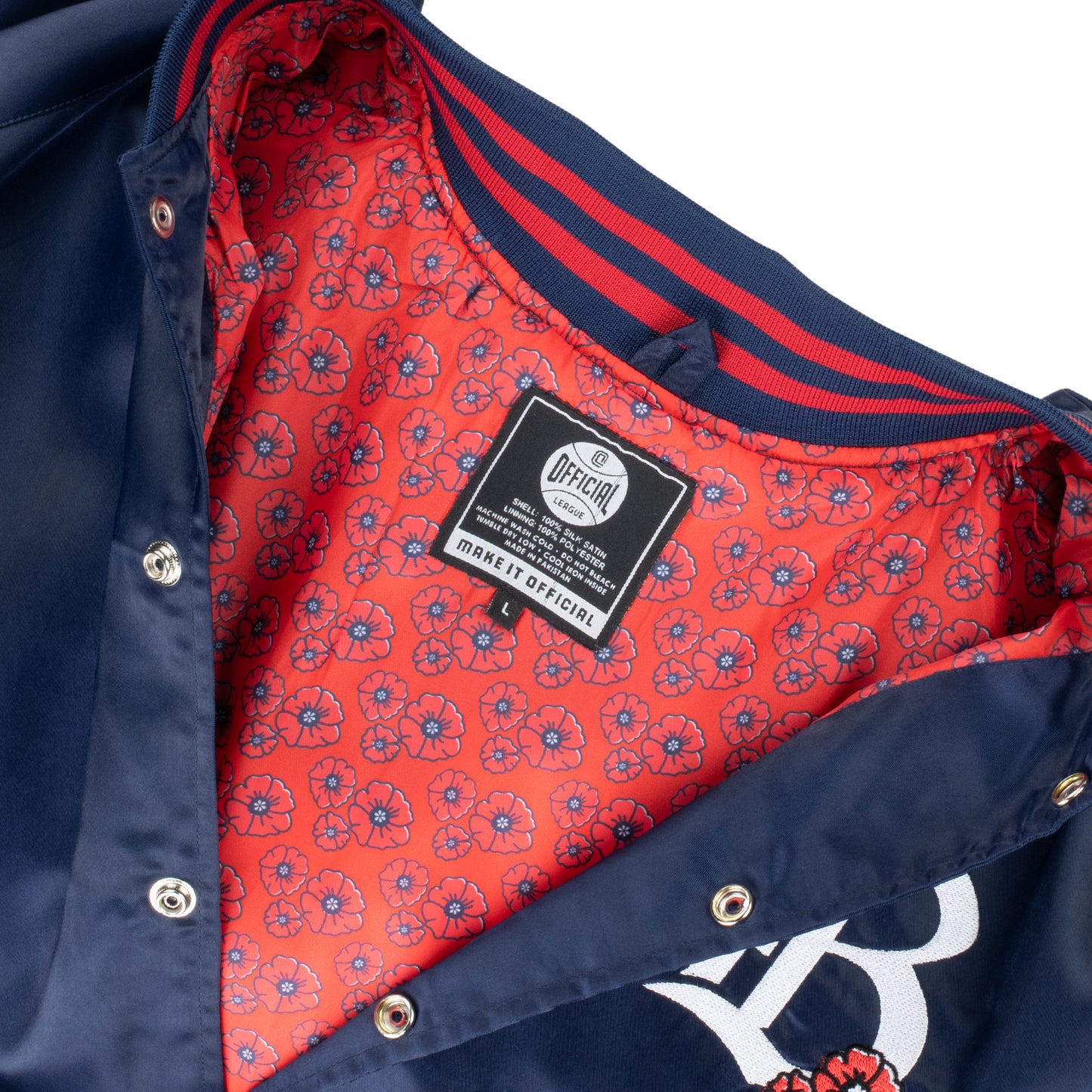 Unisex Bay FC Navy Satin Poppy Jacket