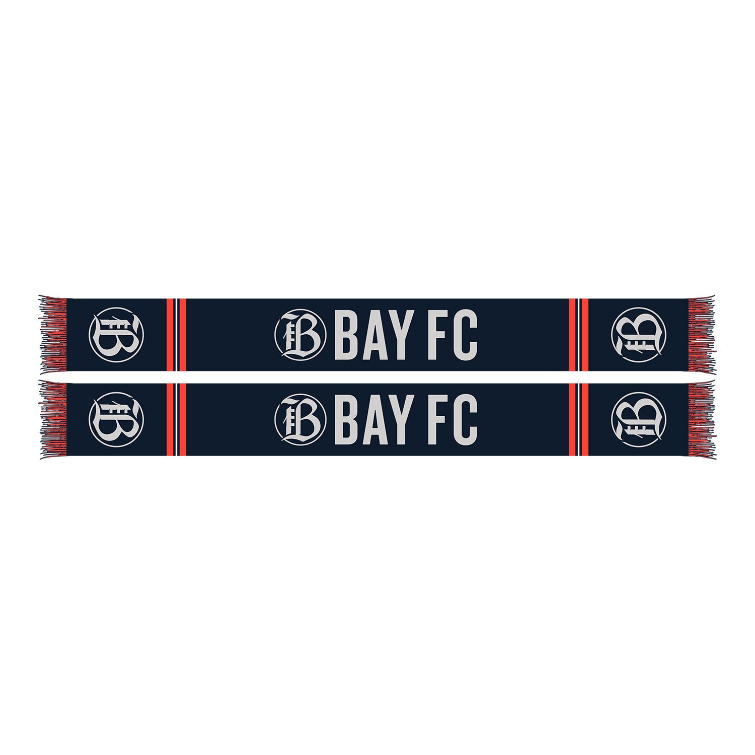 Ruffneck Bay FC Solid Scarf in Blue and Red - Front View