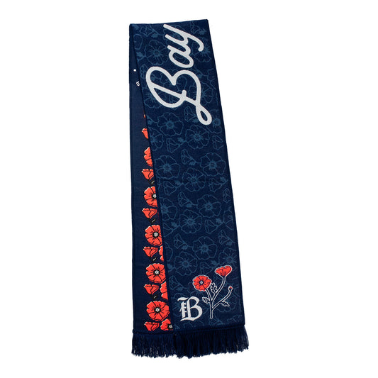 Bay FC 2025 Poppy Collection Scarf view 1