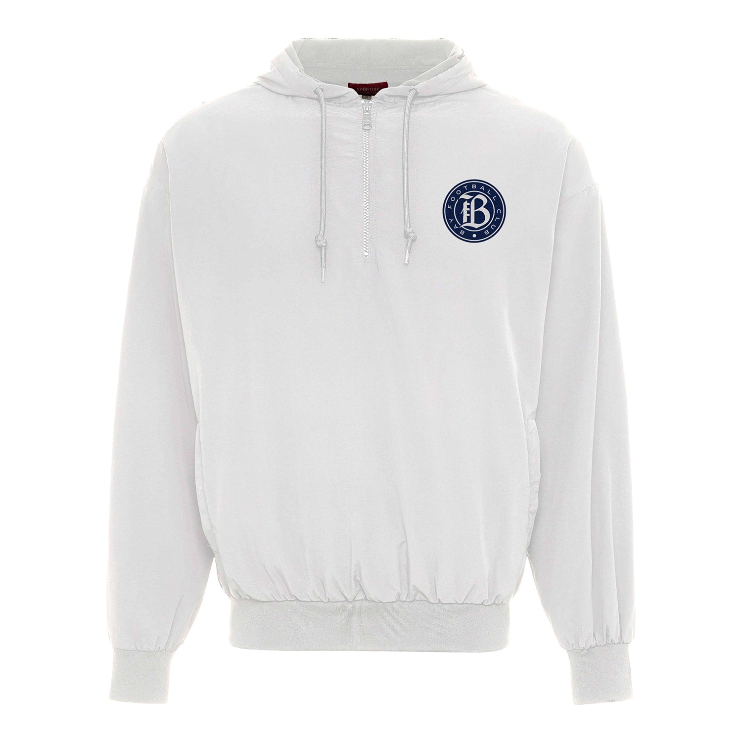 Unisex Bay FC Sportiqe Dove Winfield Hooded 1/2 zip Windbreaker