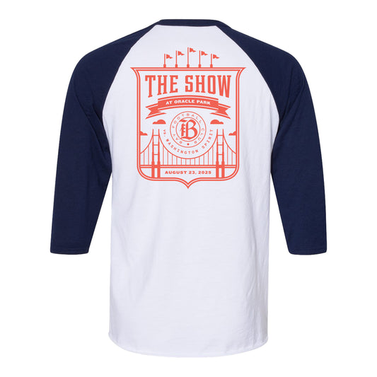 Unisex Bay FC The Show at Oracle Park Baseball 3/4 Sleeve Tee view 2