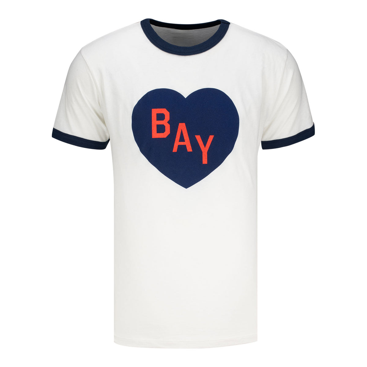 Unisex Bay FC Charlie Hustle Ringer Heart Tee