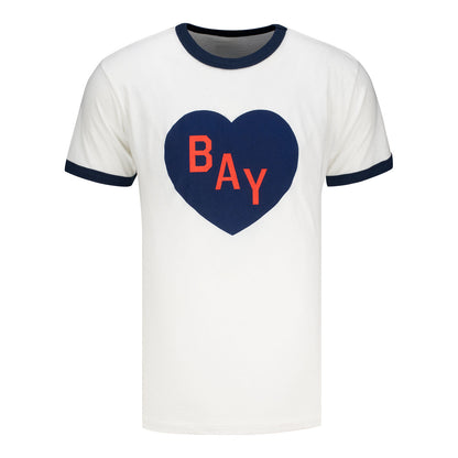Unisex Bay FC Charlie Hustle Ringer Heart Tee