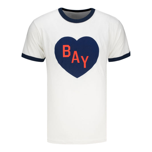 Unisex Bay FC Charlie Hustle Ringer Heart Tee view 1