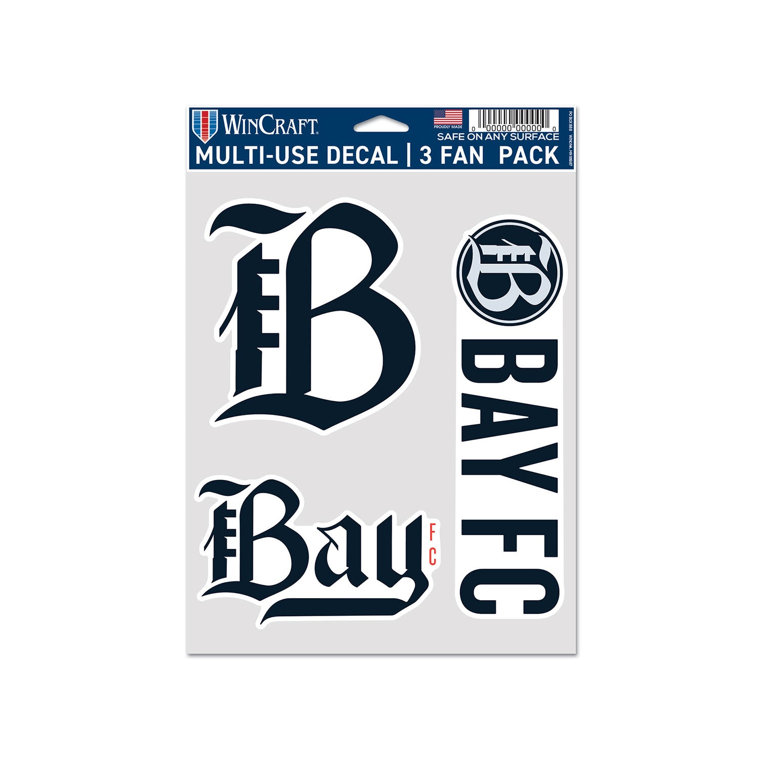 Bay FC WinCraft 3-Pack Decals - Front View