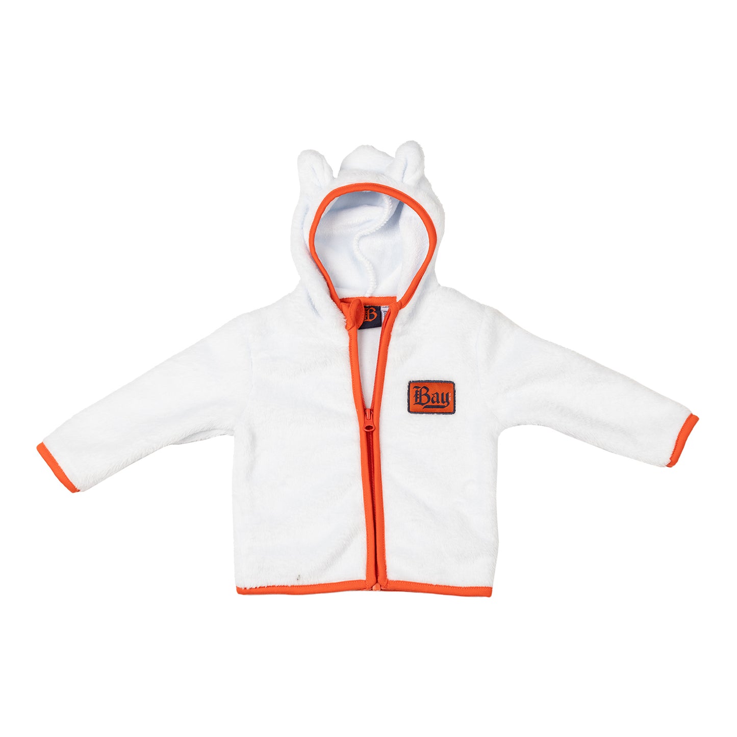 Youth Bay FC Grey Teddy Hood Jacket - Front View