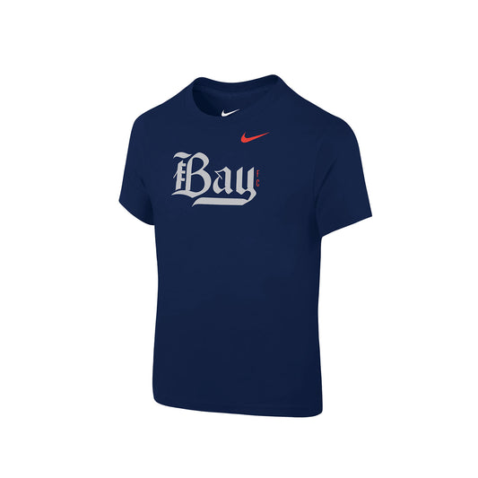 Nike Dri Fit Tampa Bay Rays Baseball Blue Logo Shirt Blue Youth