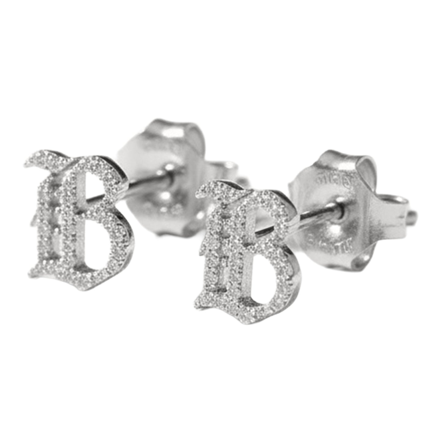 Bay FC Silver Pave Logo Stud Earrings