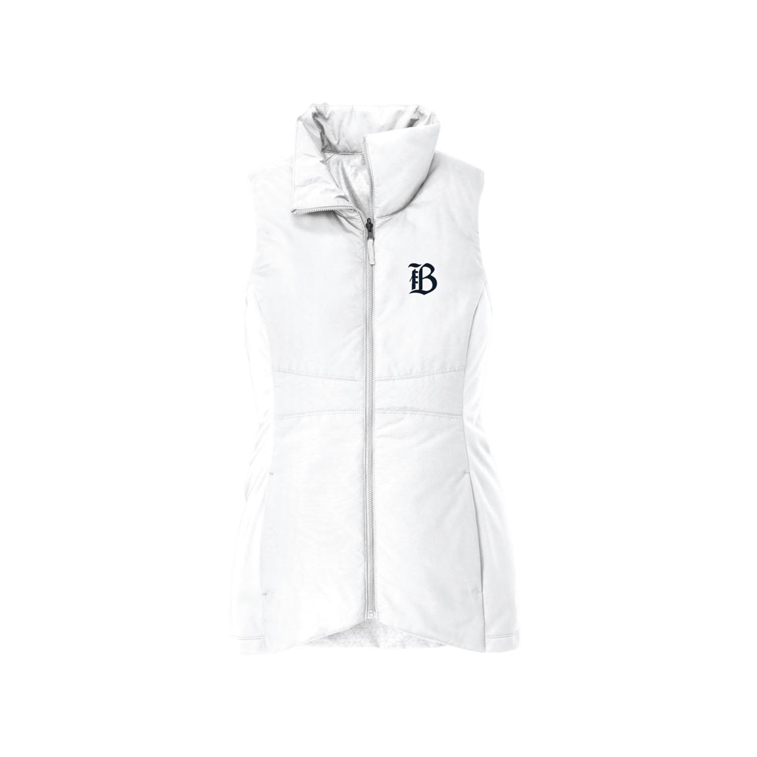 Women's Bay FC Insulated White Vest - Front View