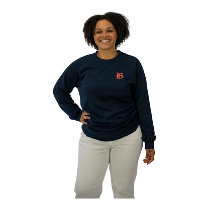 Unisex Official Bay FC Navy Crewneck - On Model Front View
