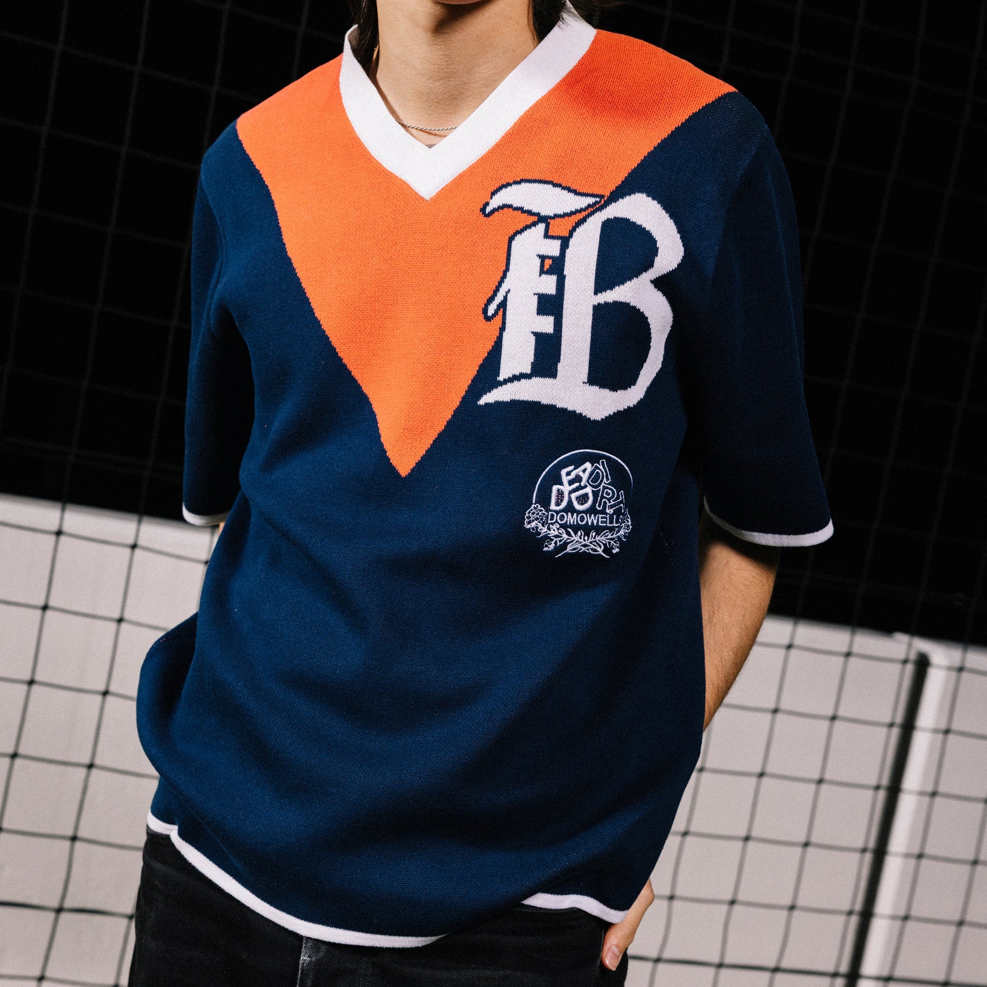 Unisex Bay FC Dead Dirt Navy Jacquard Knit Sweater