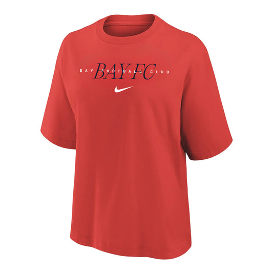Women's Nike Bay FC 2025 Fan Appreciation Boxy T-Shirt view 1