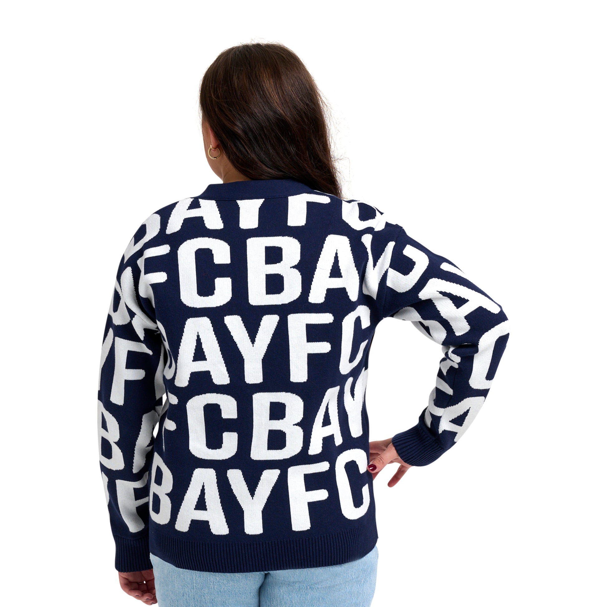 Women's Bay FC Navy Shea Jacquard Sweater